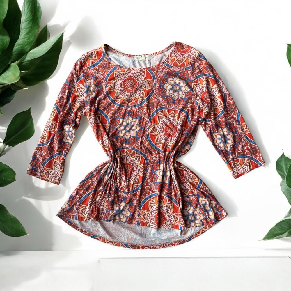✨ Clover + Pine Boho Print Blouse